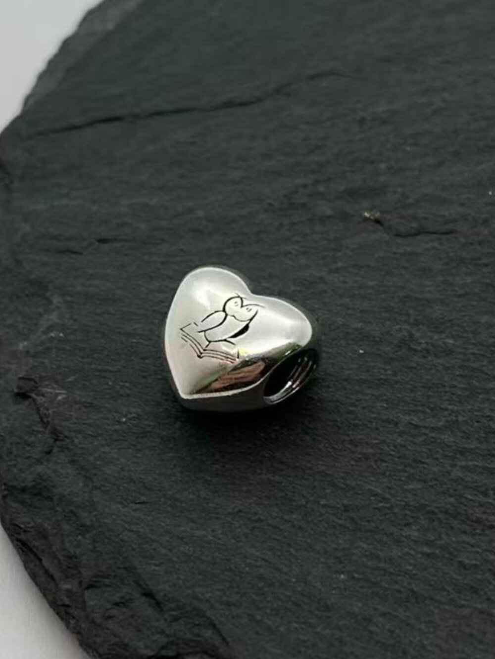 Pandora Pedagogia Bird Book Heart Charm Sterling Silver Jewelry
